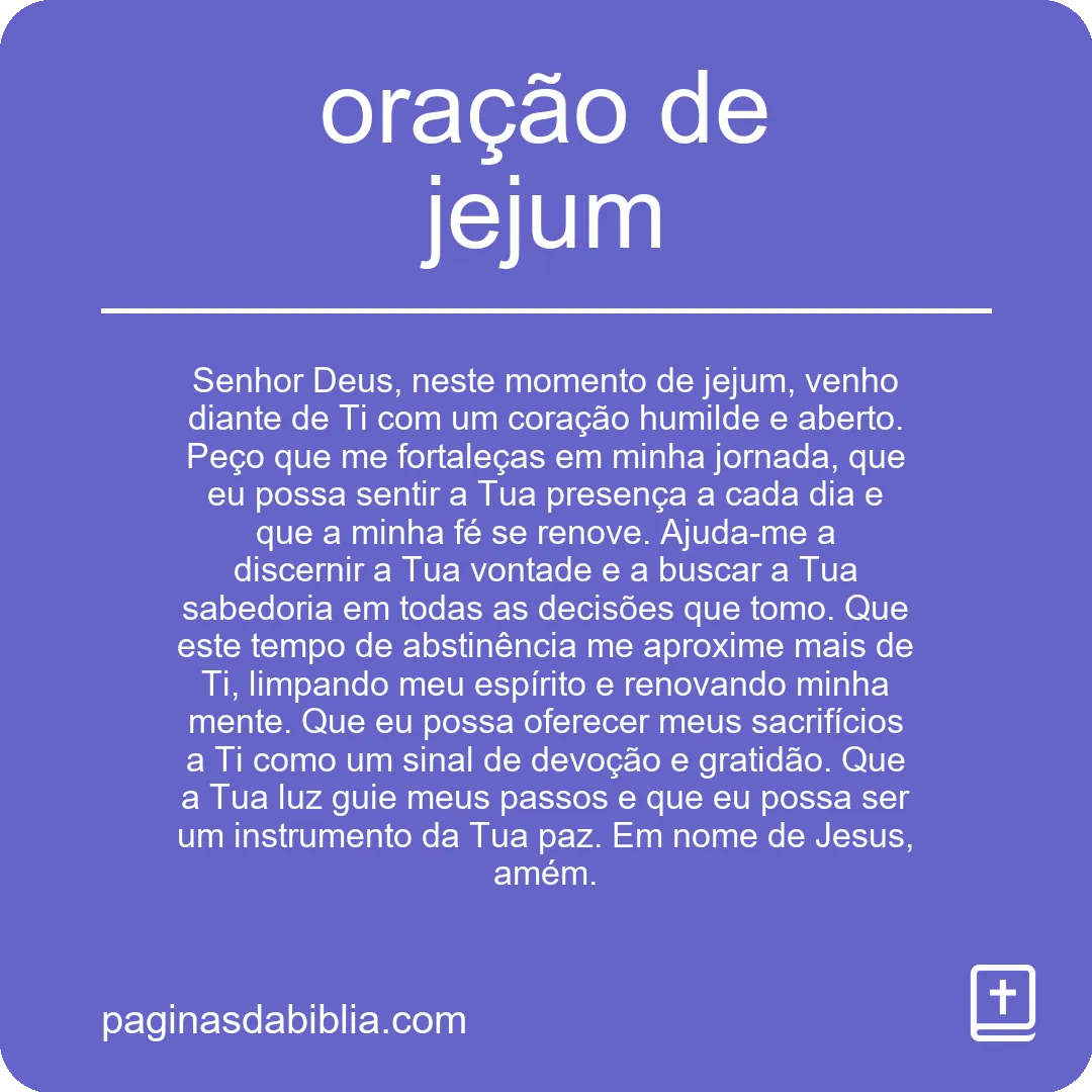 oração de jejum