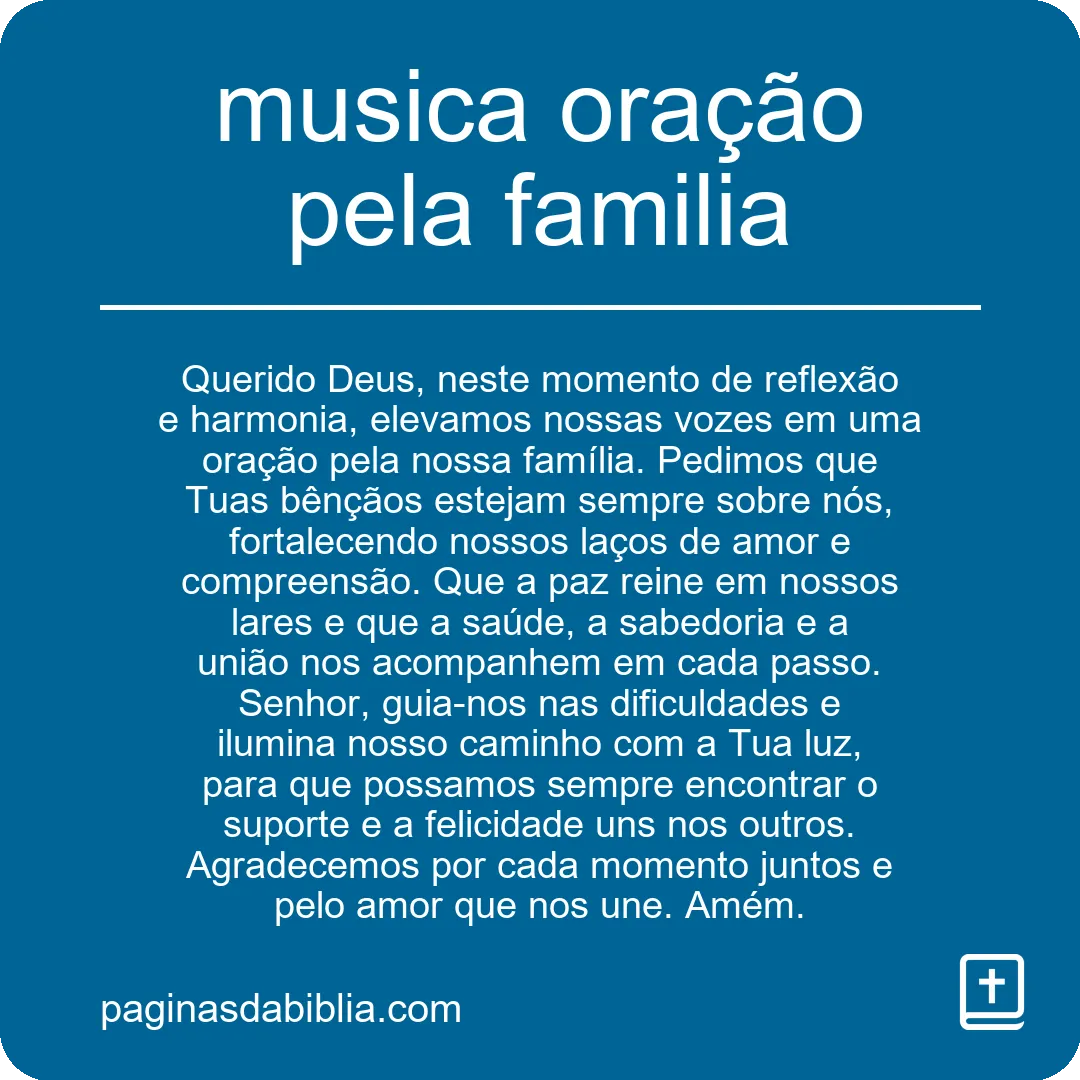 musica oração pela familia