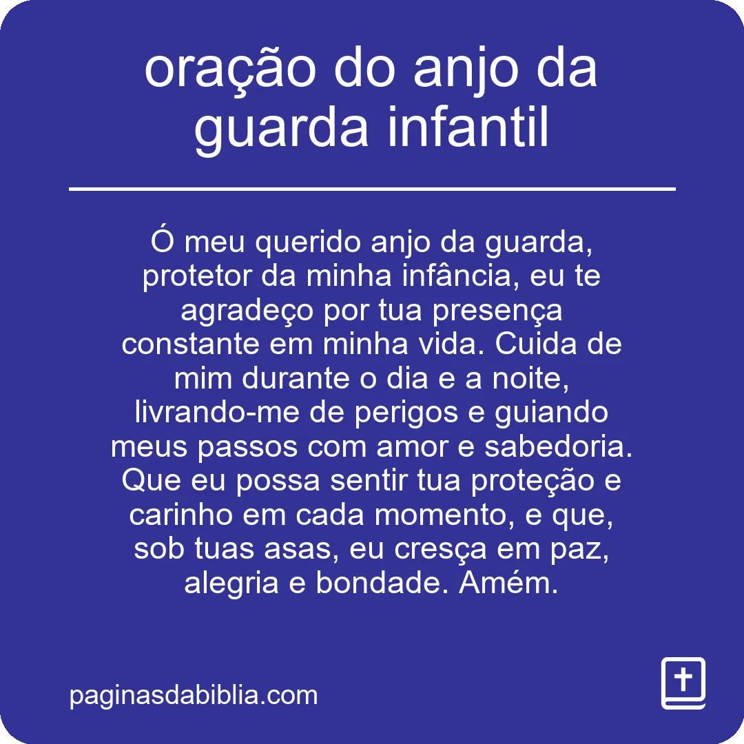 oração do anjo da guarda infantil