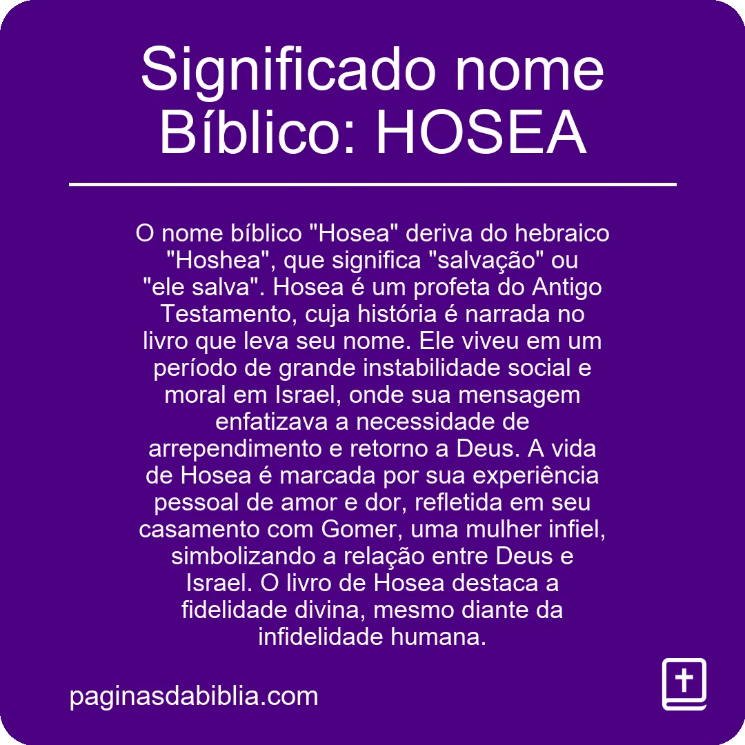 Significado nome Bíblico: HOSEA