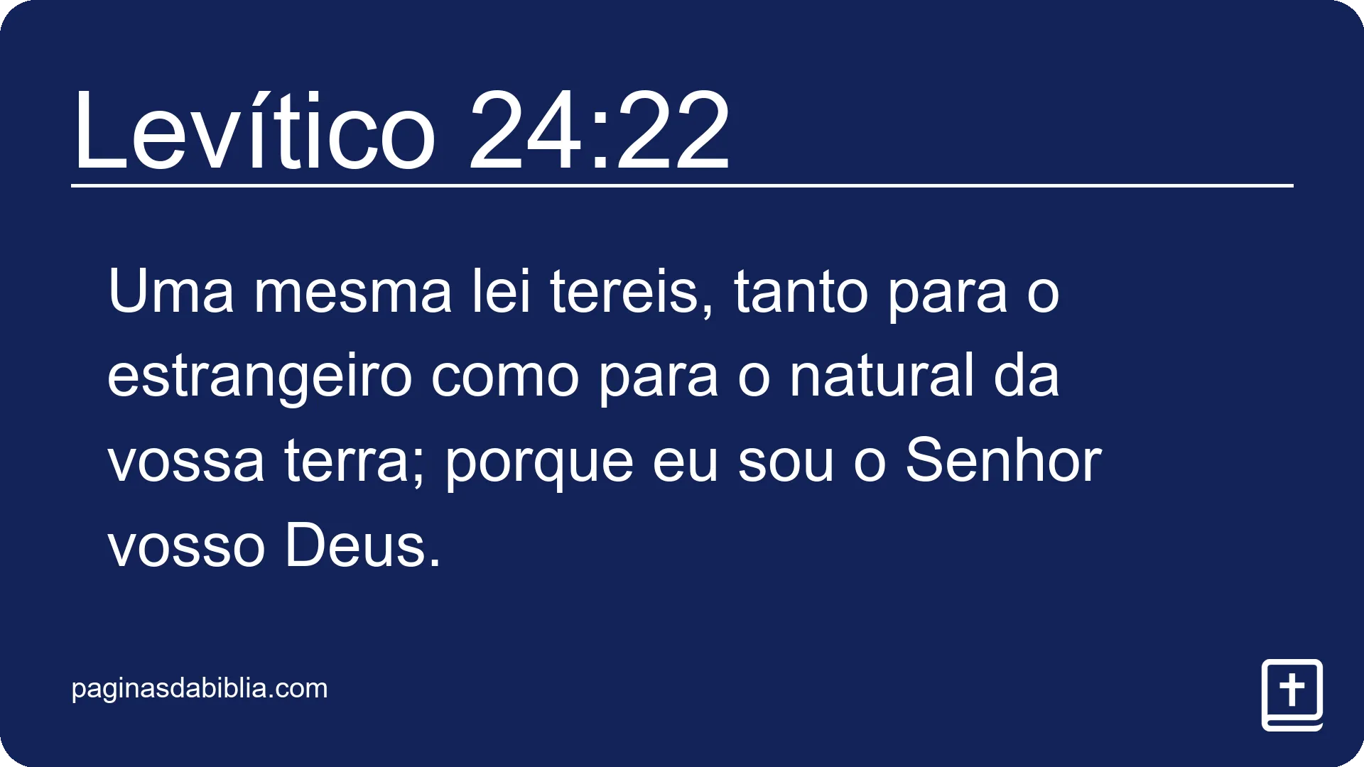 Levítico 24:22