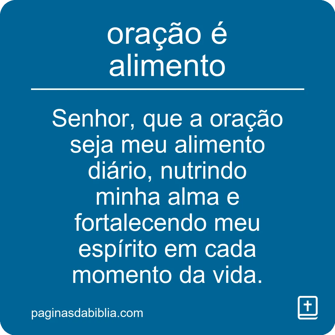 oração é alimento