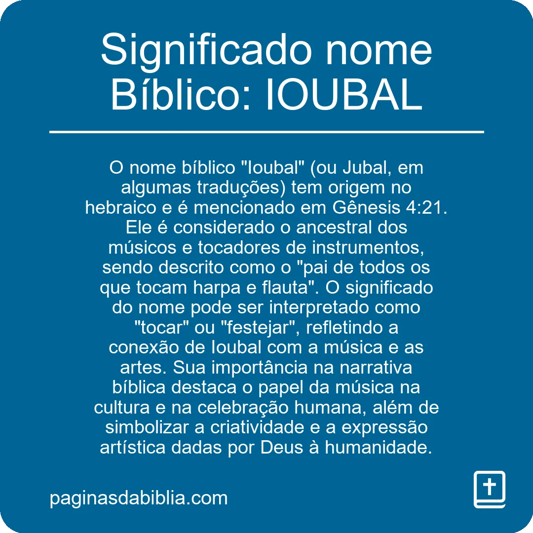 Significado nome Bíblico: IOUBAL