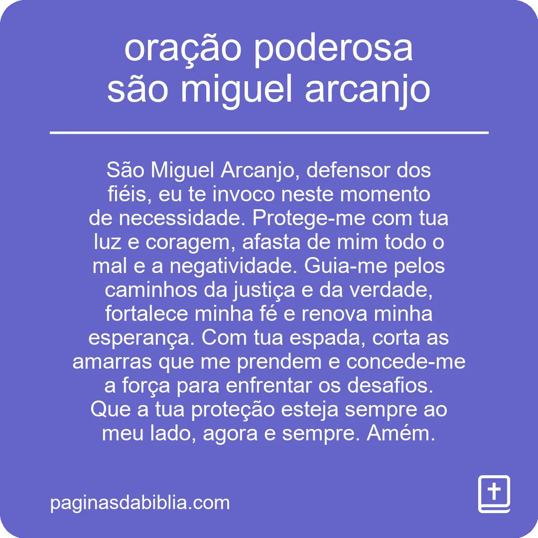 oração poderosa são miguel arcanjo