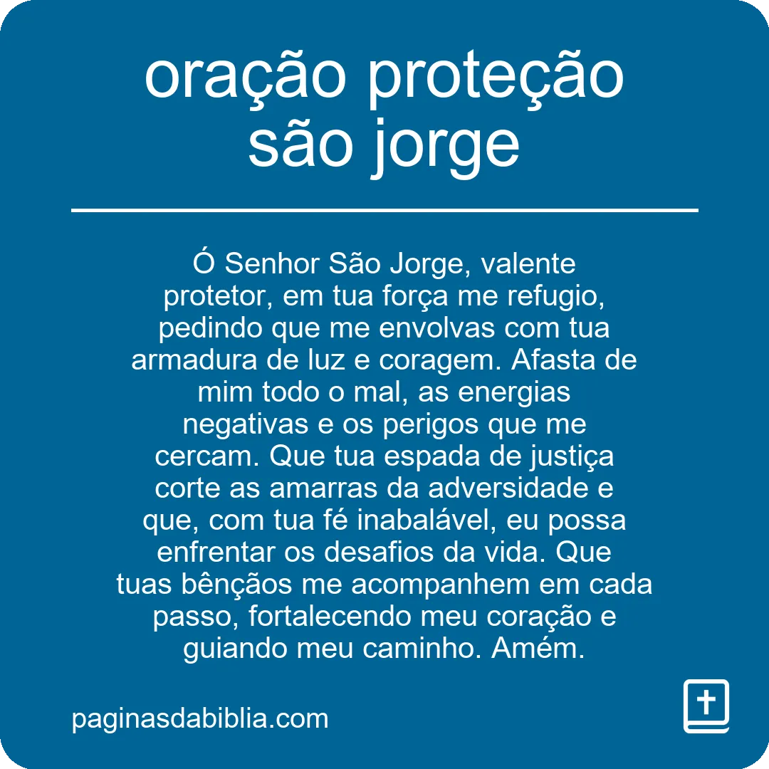 oração proteção são jorge