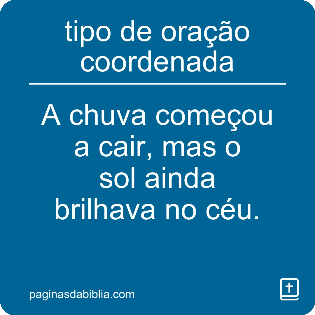 tipo de oração coordenada