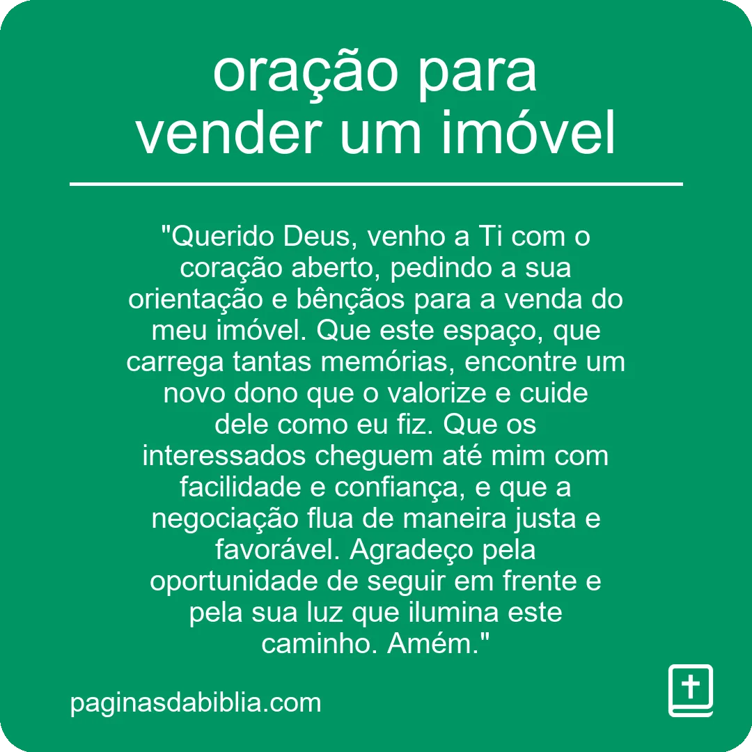 oração para vender um imóvel