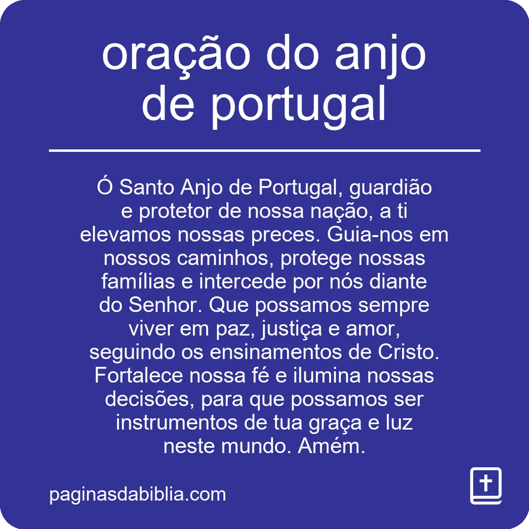 oração do anjo de portugal