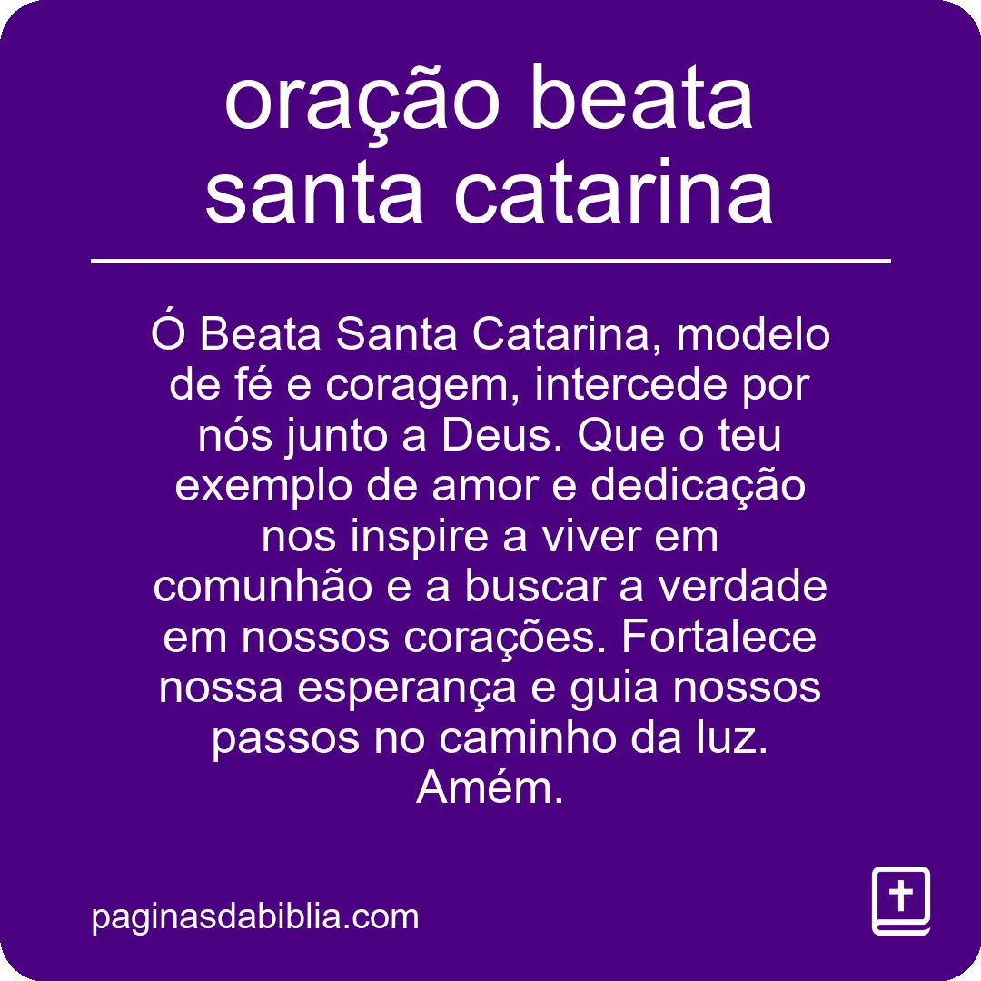 oração beata santa catarina