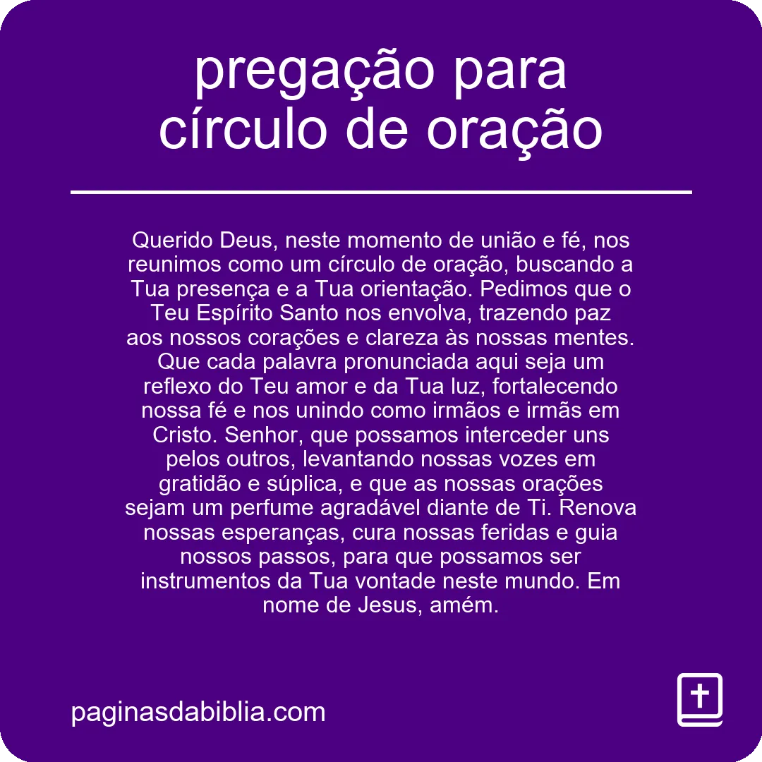 pregação para círculo de oração