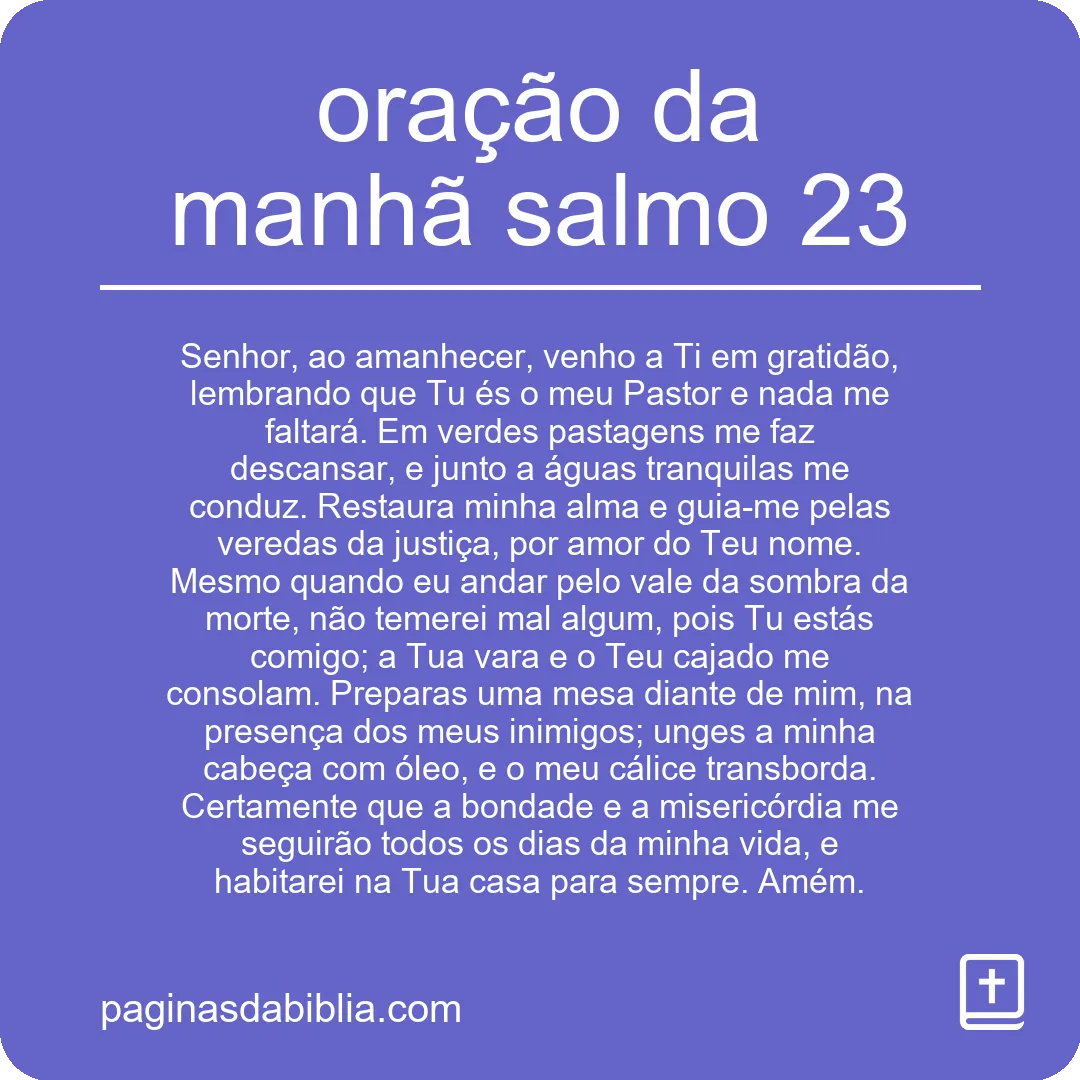 oração da manhã salmo 23