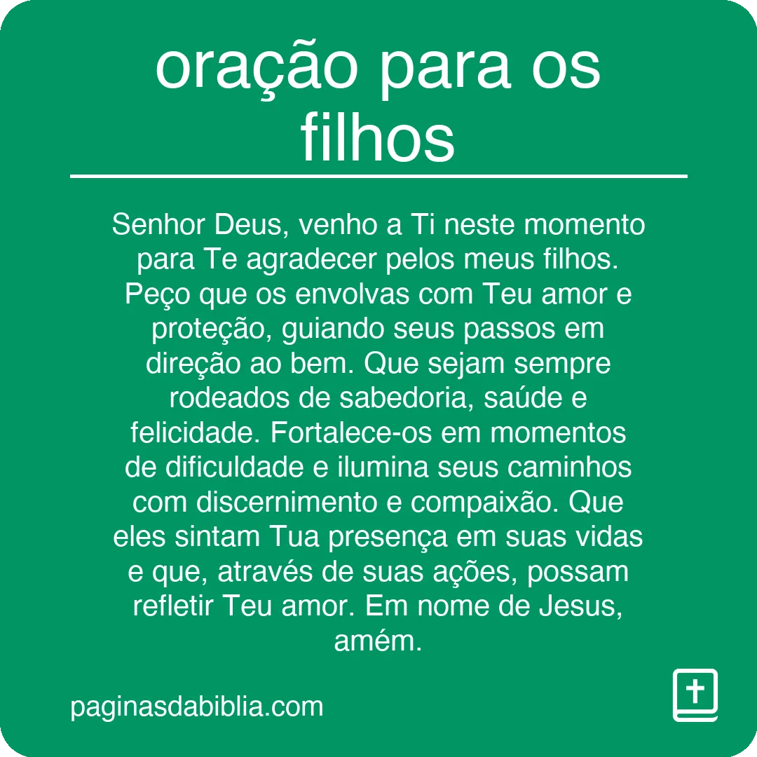 oração para os filhos