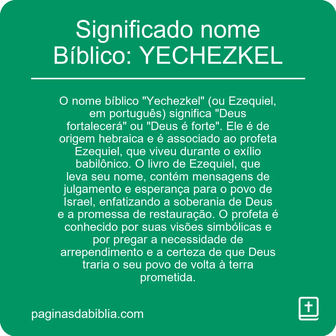 Significado nome Bíblico: YECHEZKEL