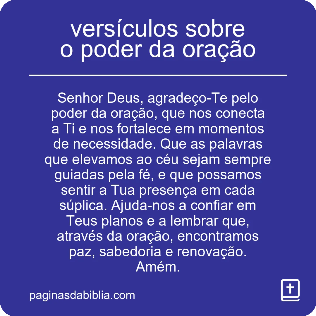 versículos sobre o poder da oração