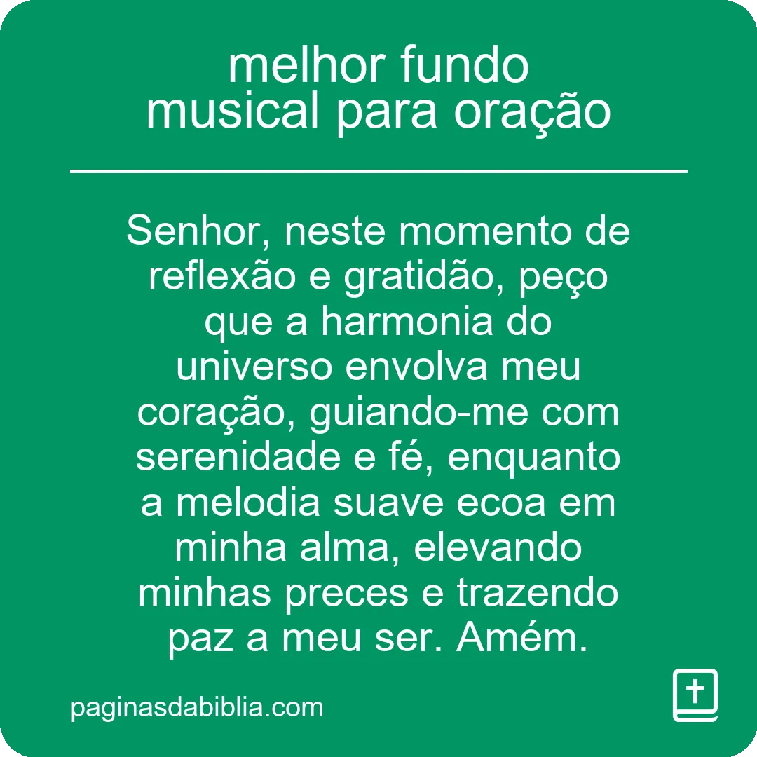 melhor fundo musical para oração