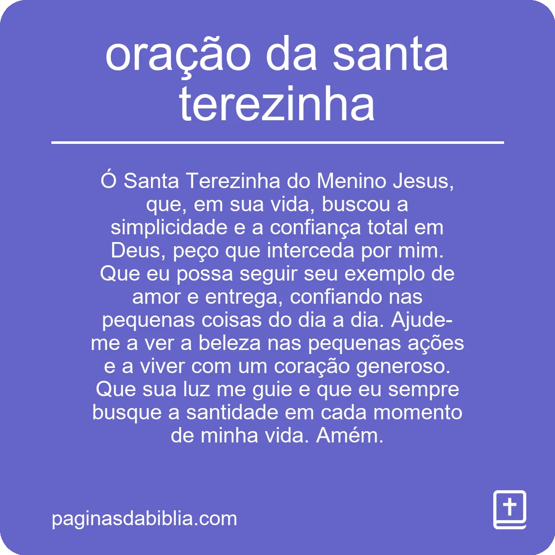 oração da santa terezinha