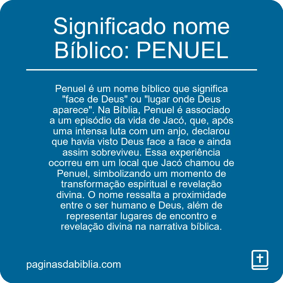 Significado nome Bíblico: PENUEL