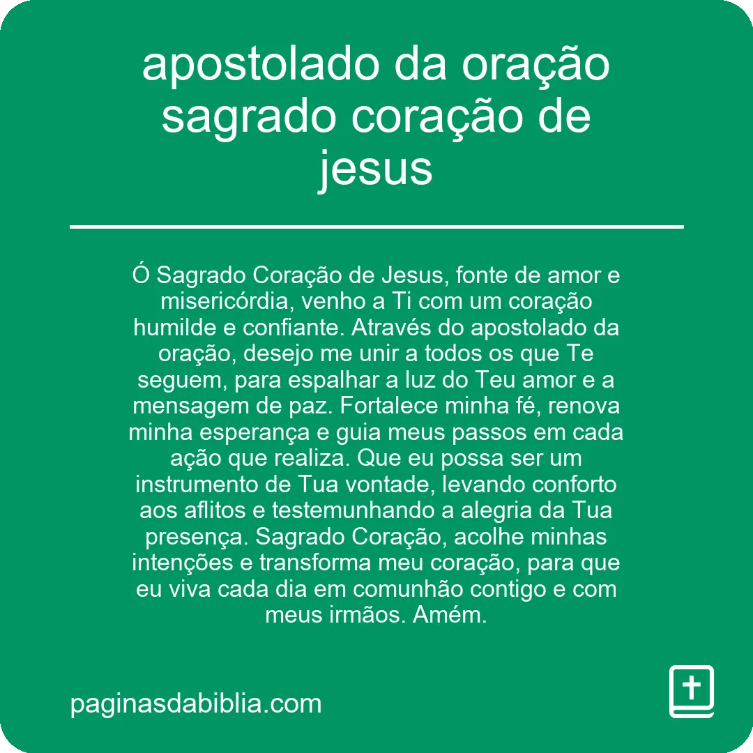 apostolado da oração sagrado coração de jesus