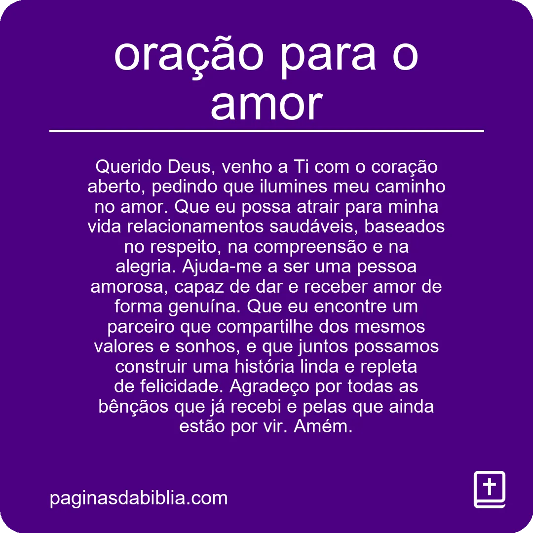 oração para o amor