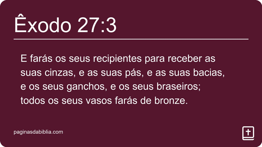 Êxodo 27:3