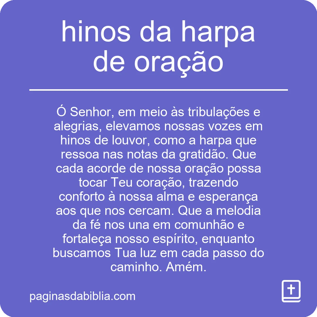 hinos da harpa de oração