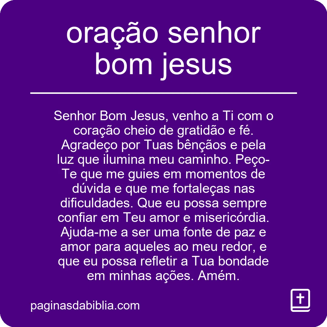 oração senhor bom jesus