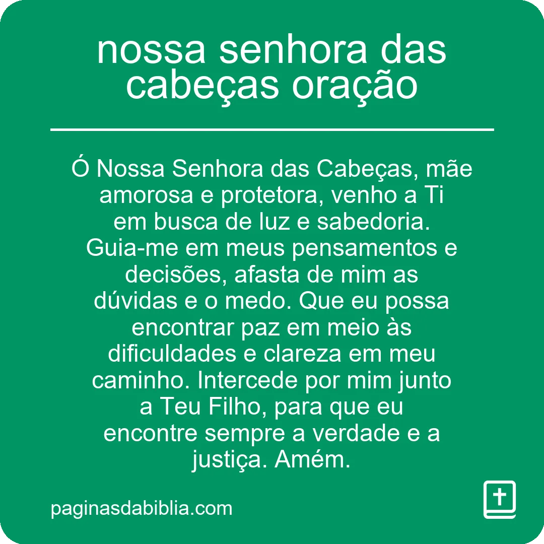 nossa senhora das cabeças oração