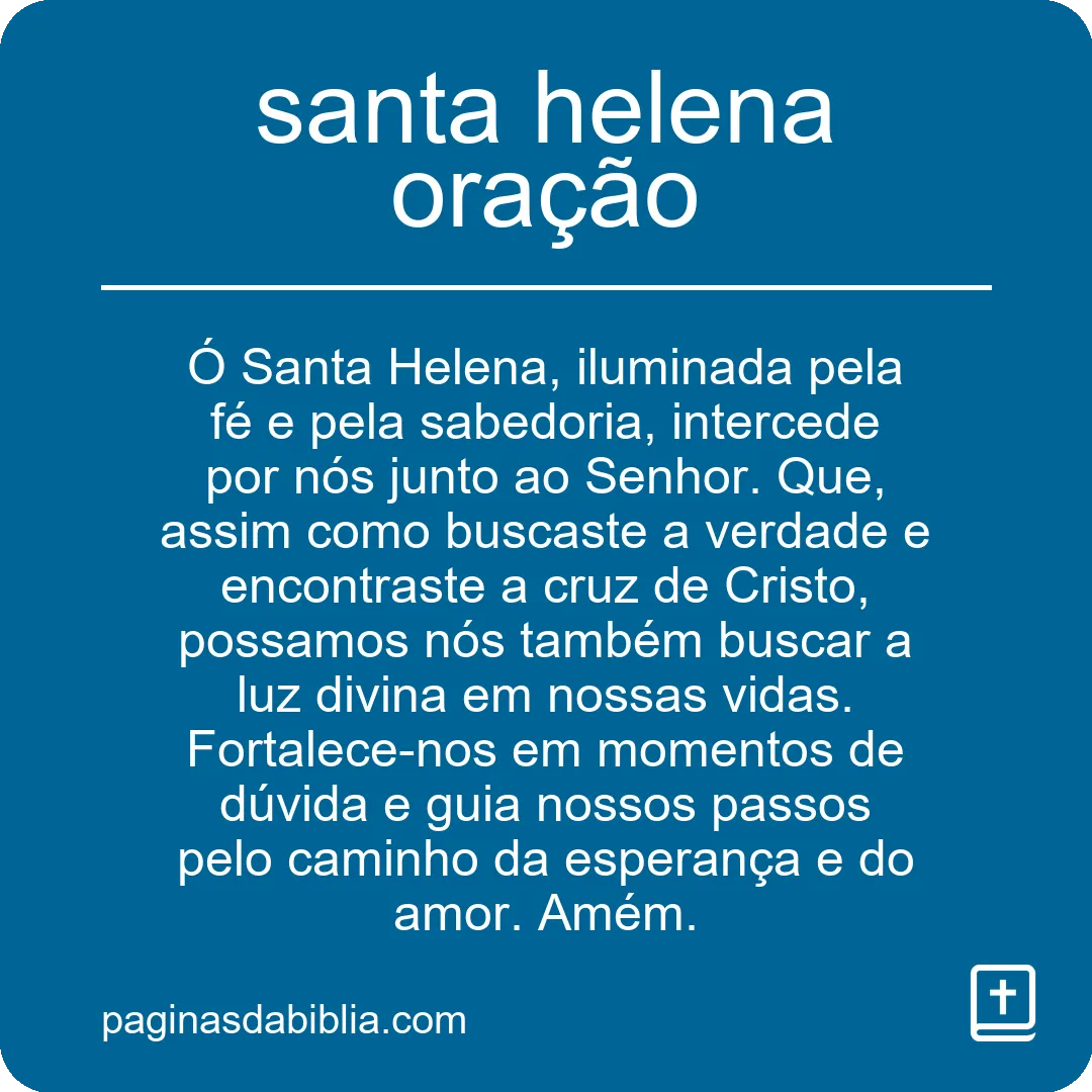 santa helena oração