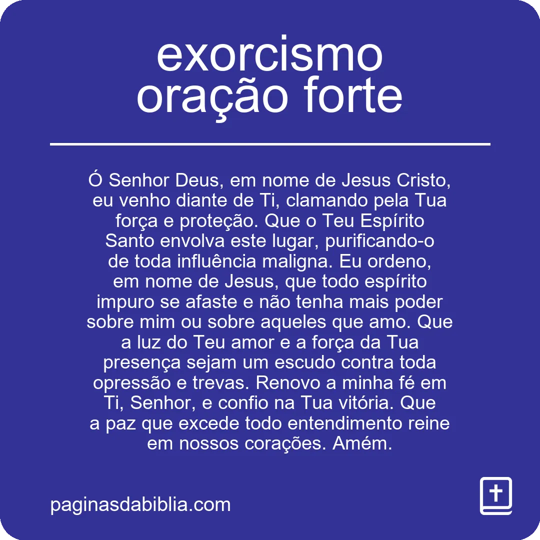 exorcismo oração forte