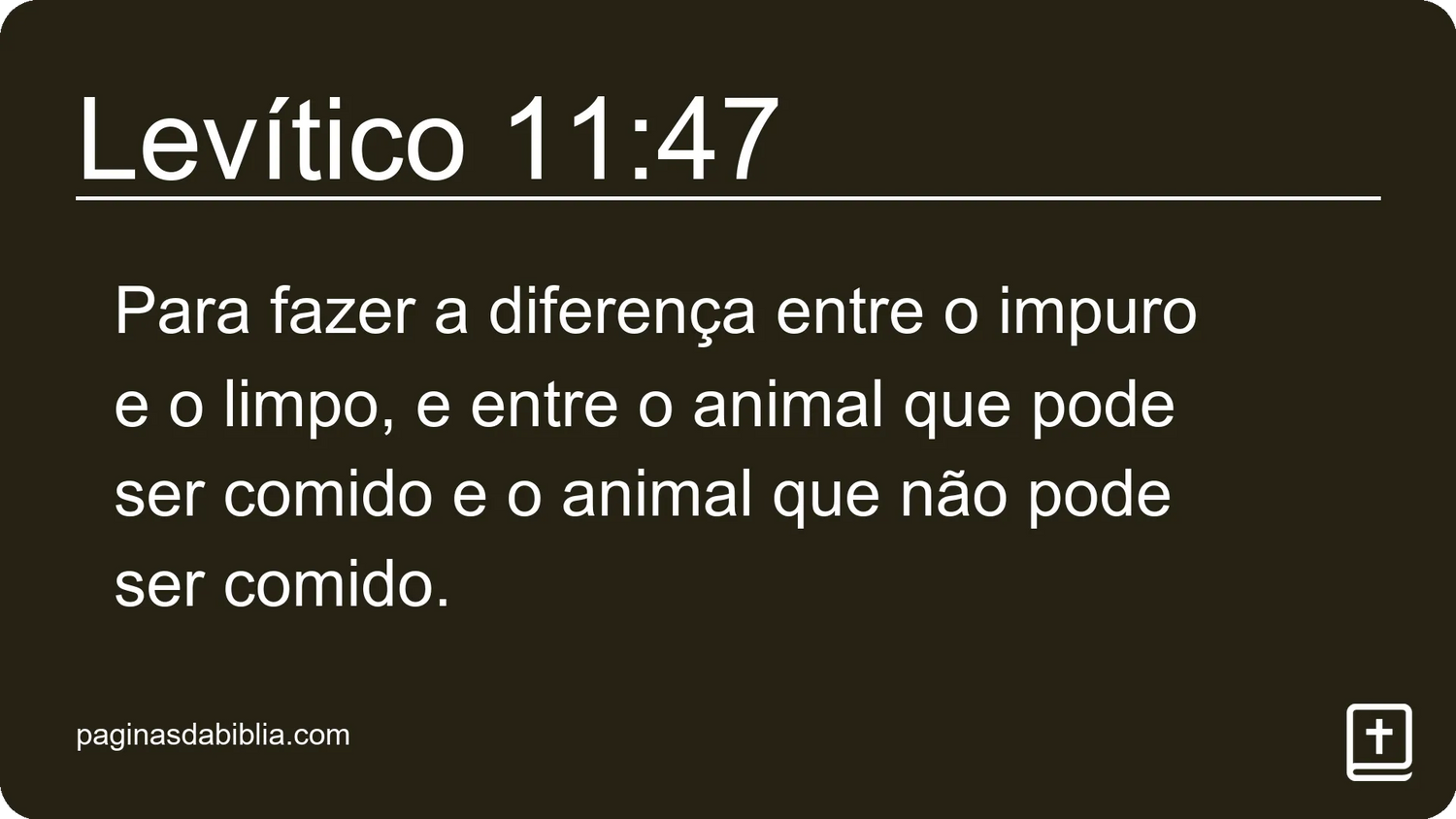 Levítico 11:47