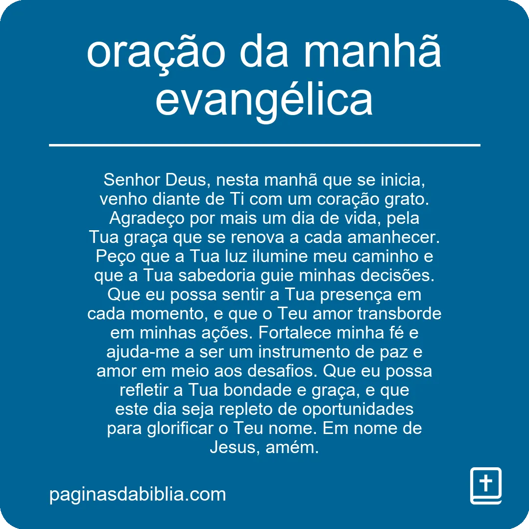 oração da manhã evangélica