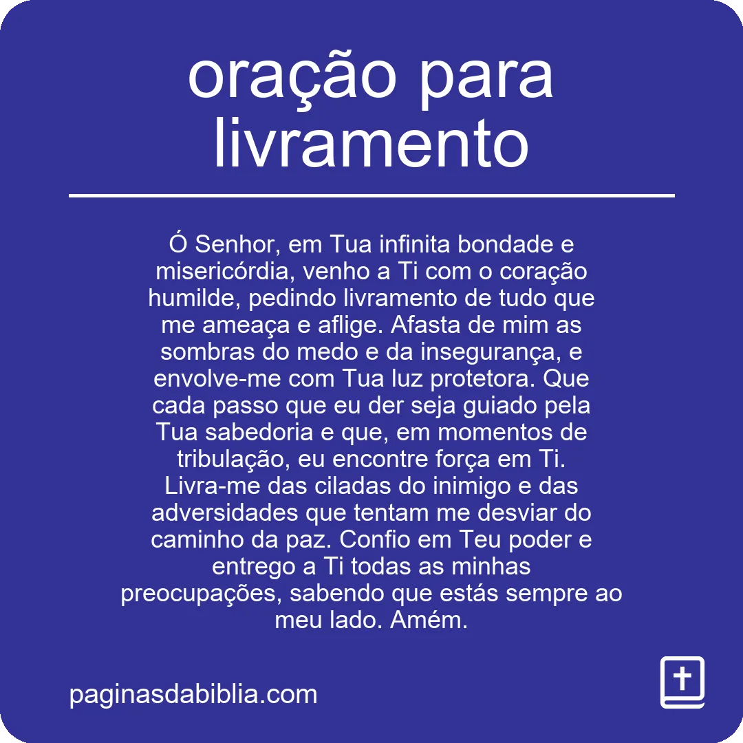 oração para livramento