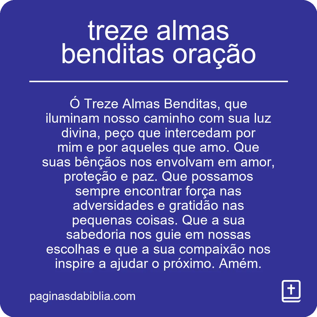 treze almas benditas oração