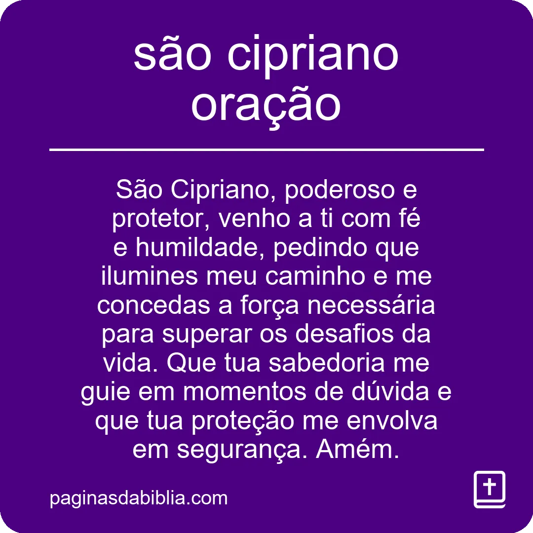 são cipriano oração