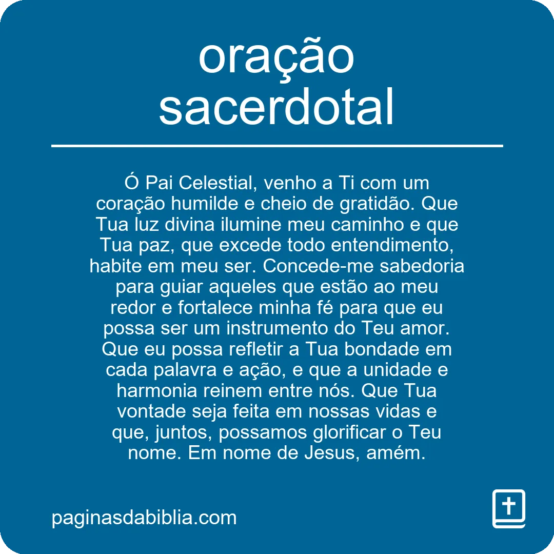 oração sacerdotal