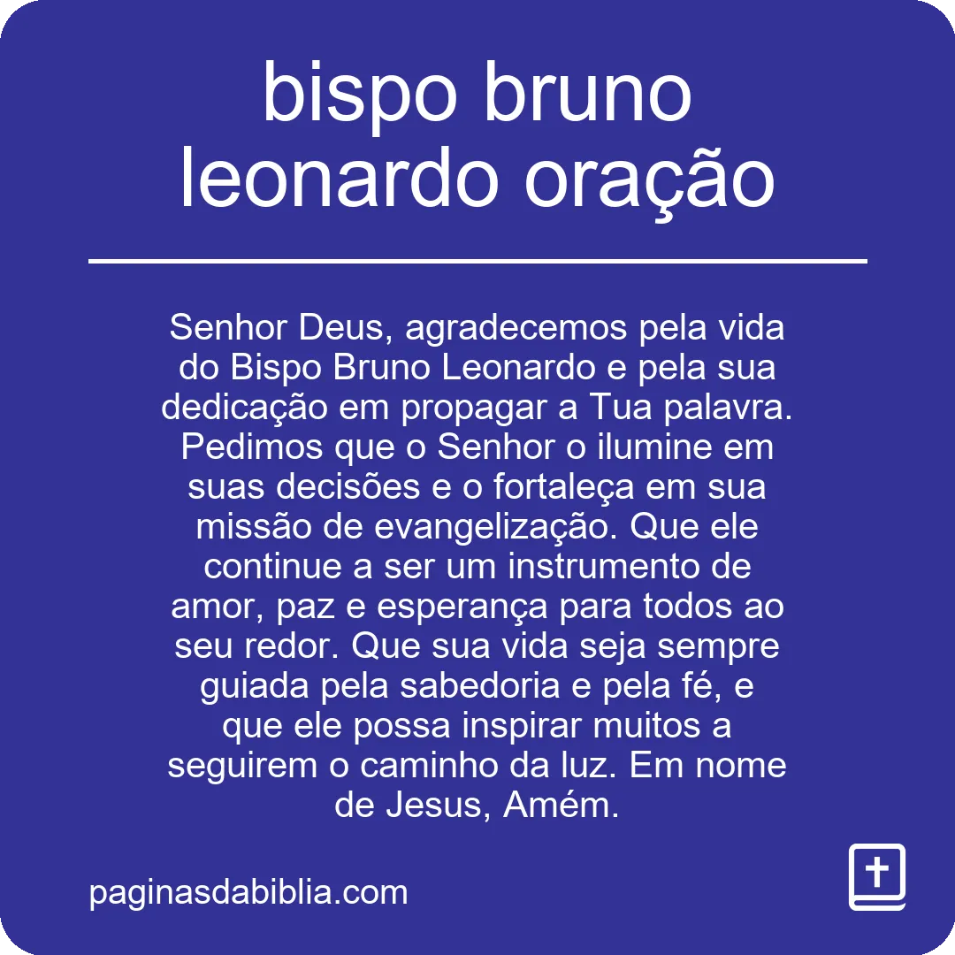 bispo bruno leonardo oração