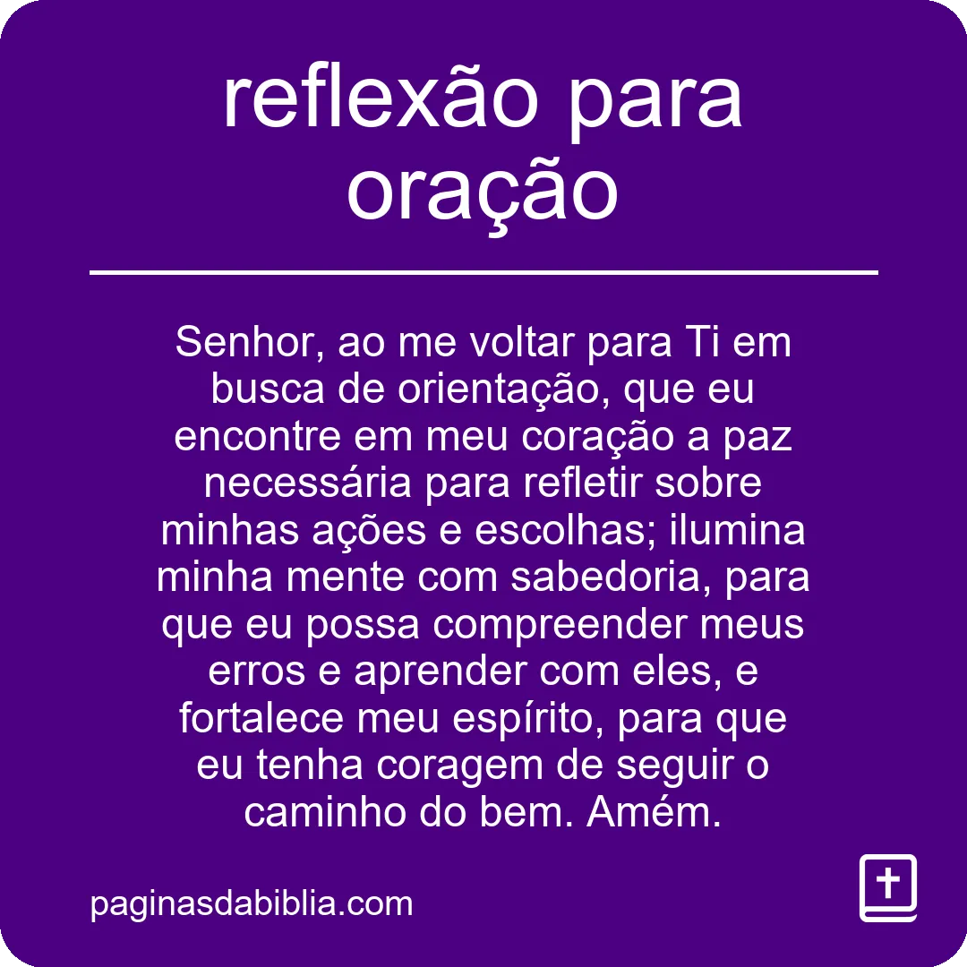 reflexão para oração