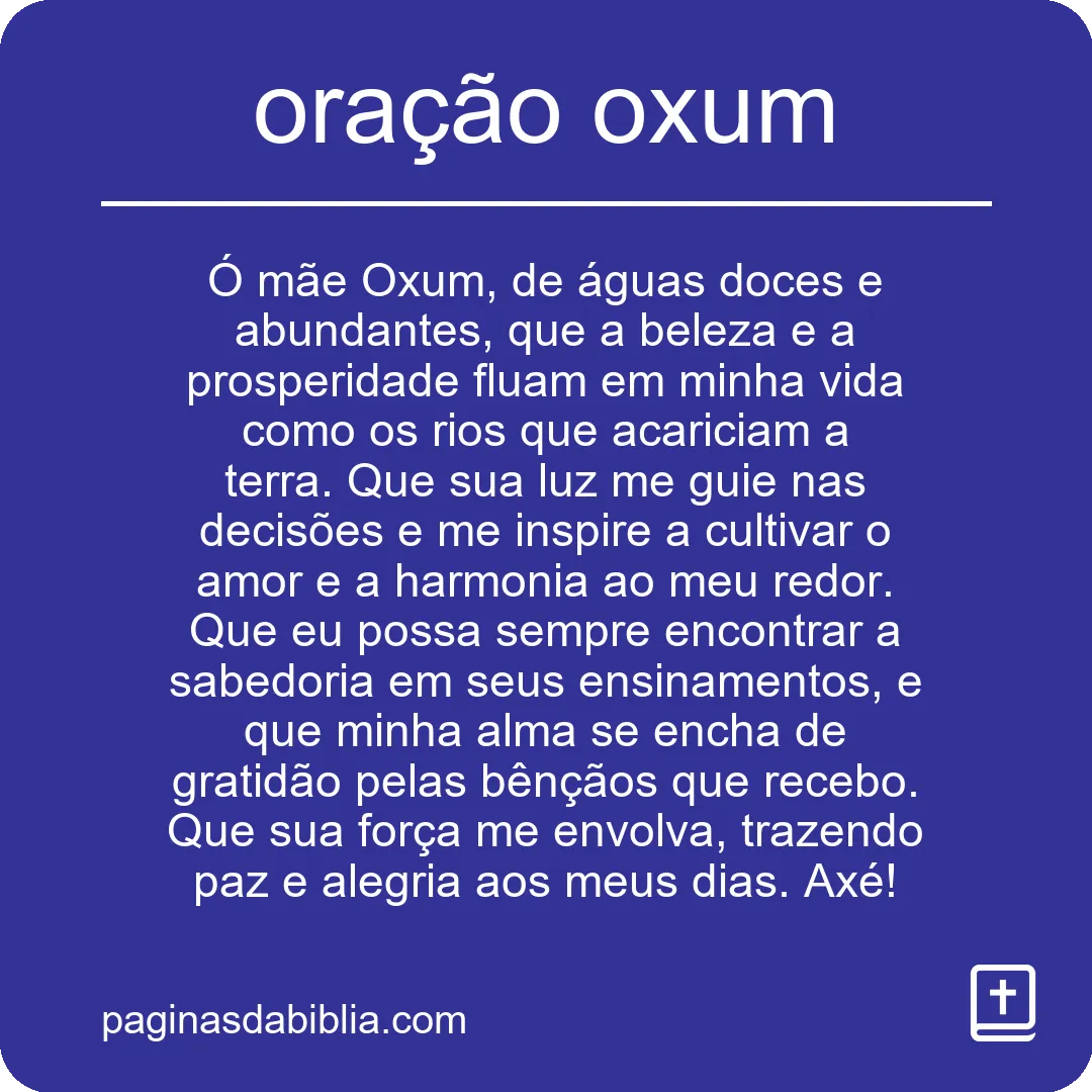 oração oxum