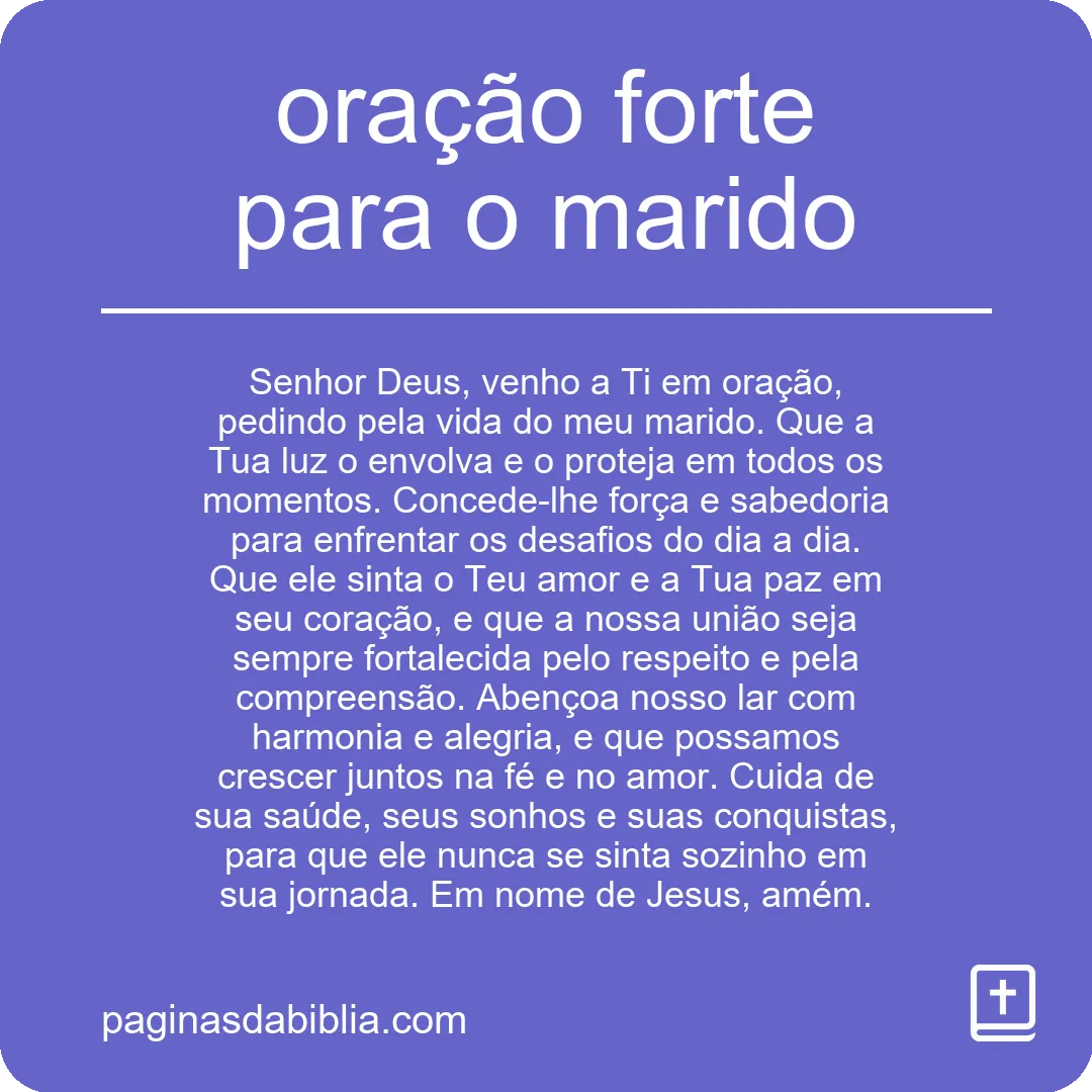 oração forte para o marido