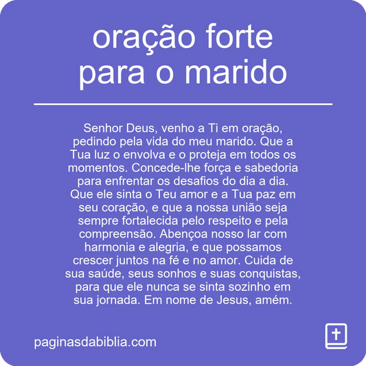 oração forte para o marido