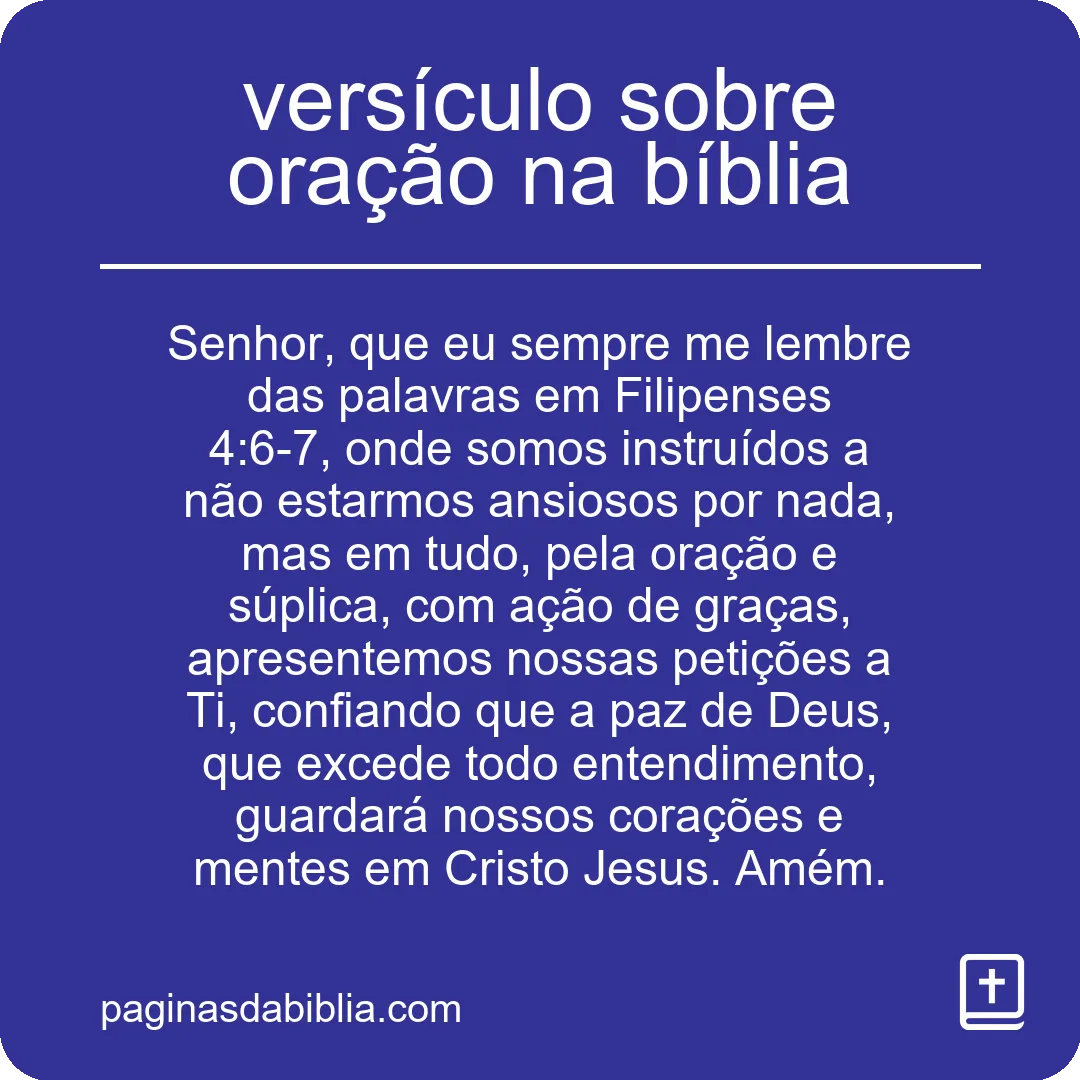 versículo sobre oração na bíblia