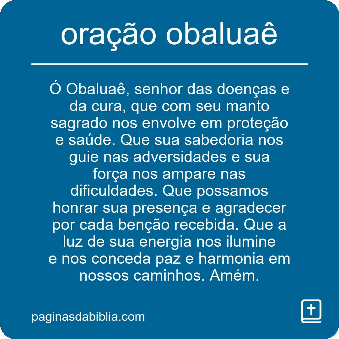 oração obaluaê