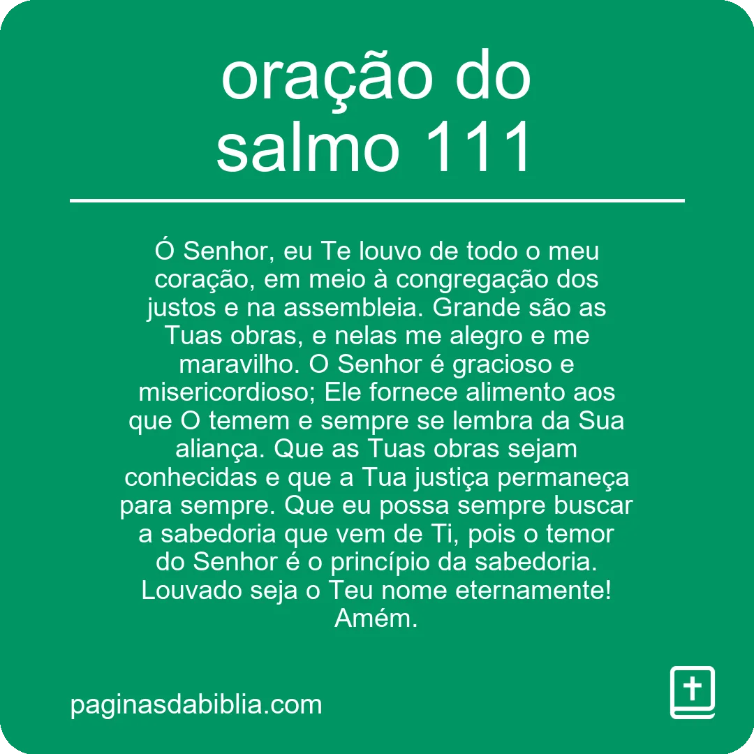 oração do salmo 111