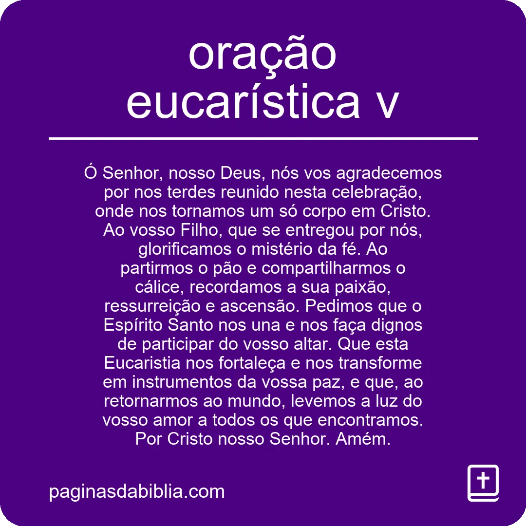 oração eucarística v