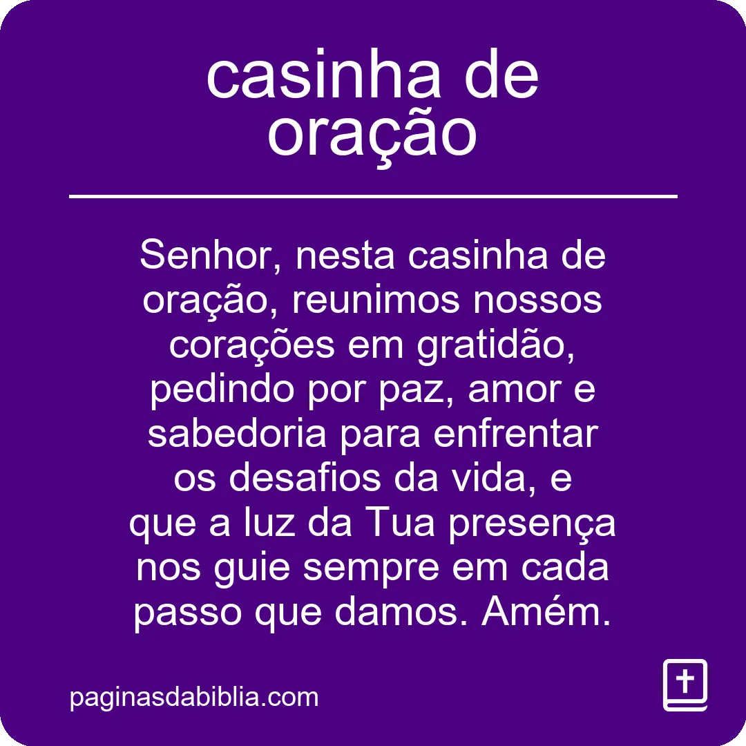 casinha de oração