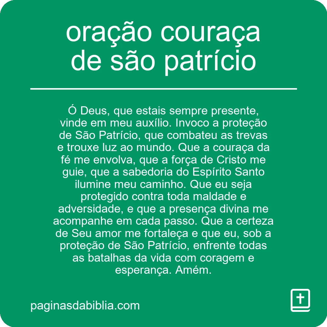 oração couraça de são patrício