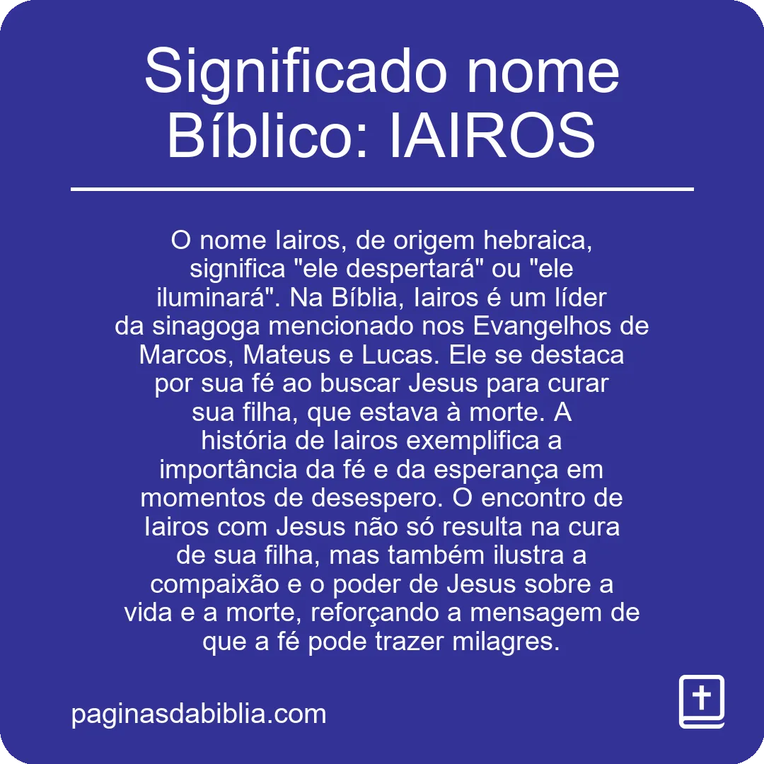 Significado nome Bíblico: IAIROS