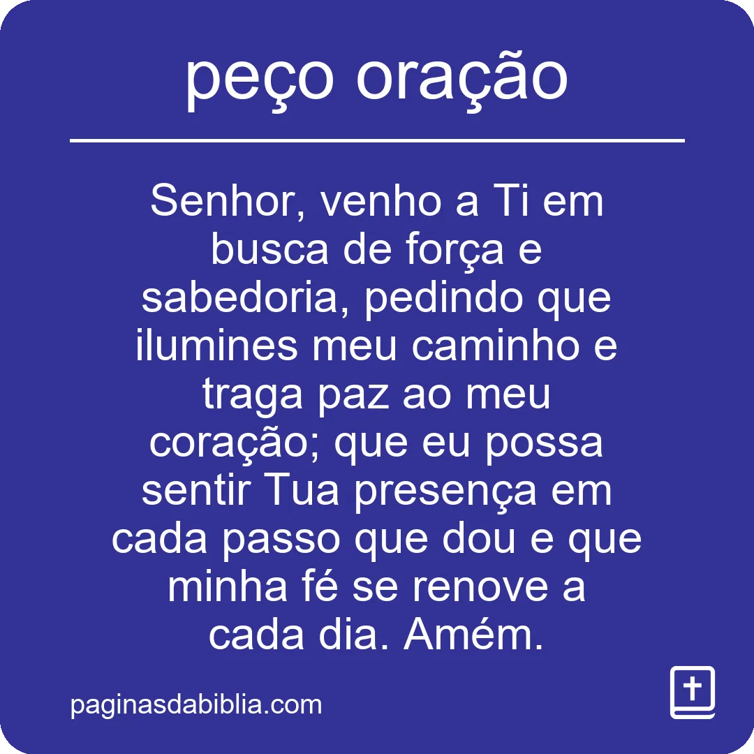 peço oração