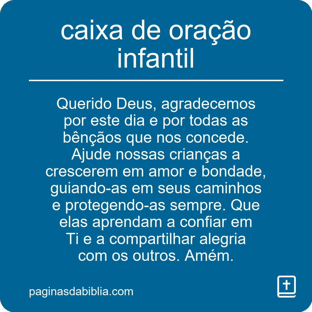 caixa de oração infantil