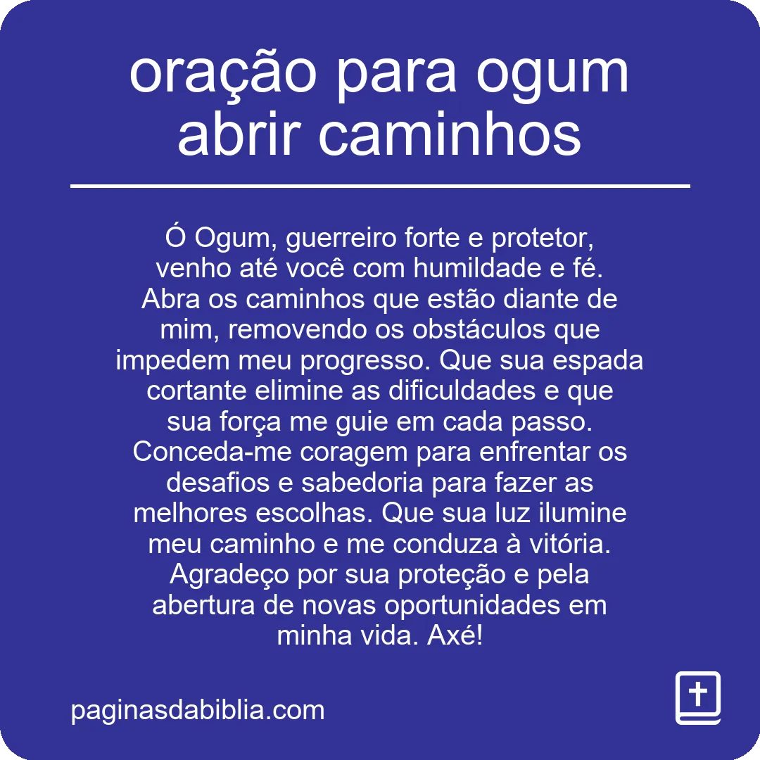 oração para ogum abrir caminhos